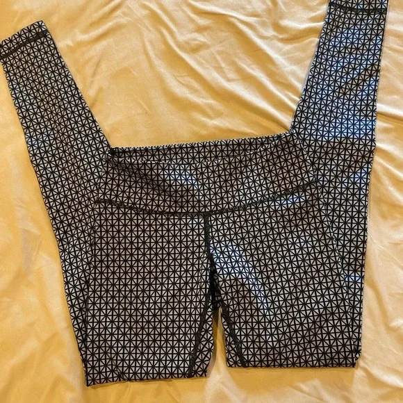 Lululemon Wunder Under Leggings Full-On‎ Luon Tri Geo Silver Spoon, Size 0-1 - Picture 4 of 4